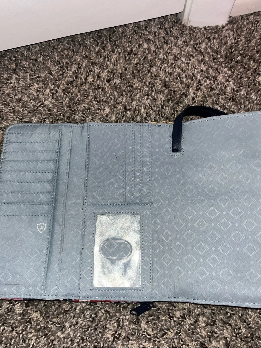 Vera Bradley Navy Floral Quilted Wristlet